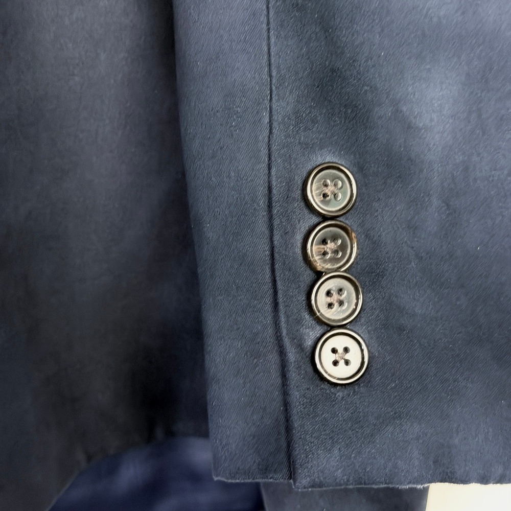 Lauren Ralph Lauren SUEDE Blazer Mens 44R  Sport Coat Suit Jacket Navy Blue Dogs - Picture 6 of 14